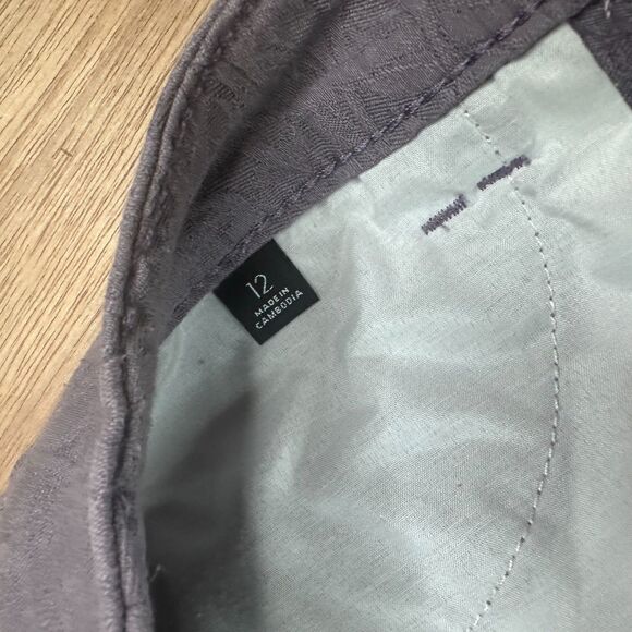 Simply Vera Vera Wang Cropped Wide Leg Pants Purple Textured Women’s 12 - Picture 5 of 5